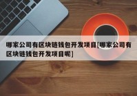 哪家公司有区块链钱包开发项目[哪家公司有区块链钱包开发项目呢]